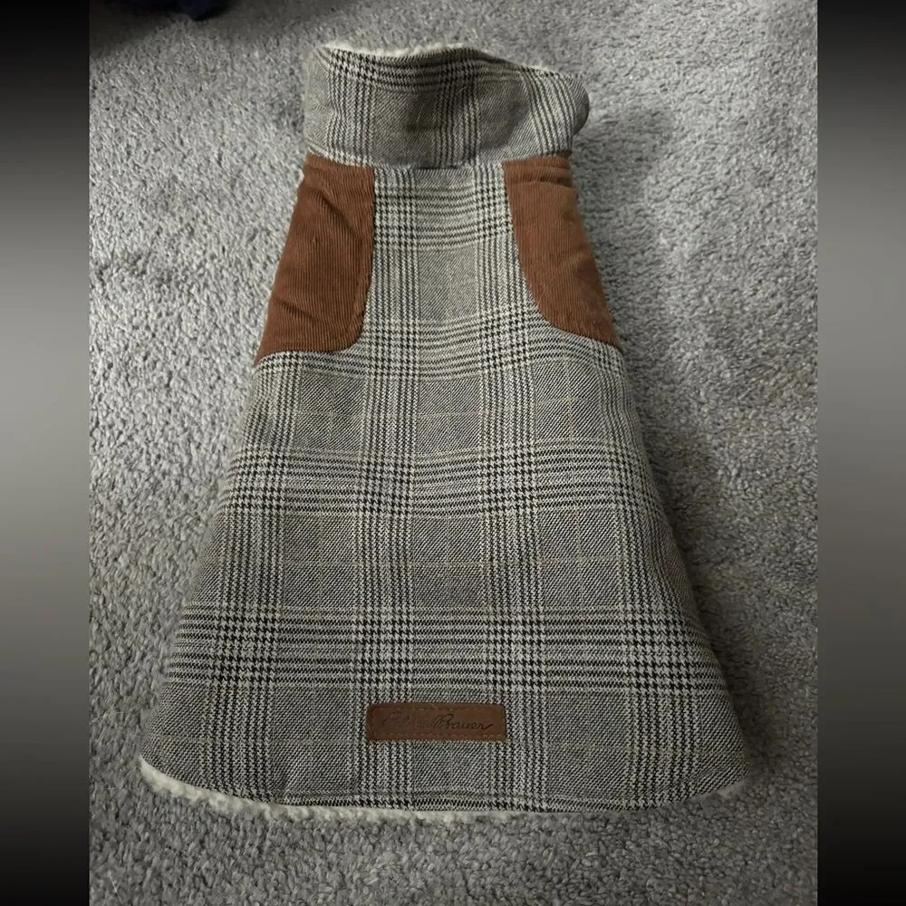 Eddie Bauer PET Plainfield Coat, Plaid Brown/Gray Size Medium